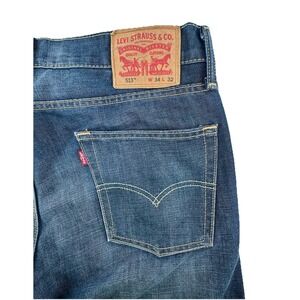 Levis 513 Slim Straight Jeans Mens 34x32 Dark Wash Blue Denim Pants 08513-0582